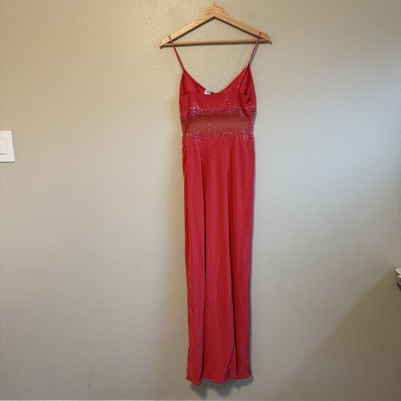 Vintage Cache Pink Beaded Maxi Dress Size 2 - Picture 5 of 10